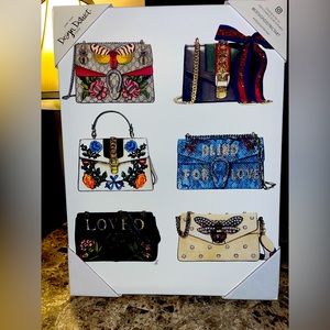 Design District Studios Luxury handbag inspired wall art! 15.75”x12”x1.5” NIB